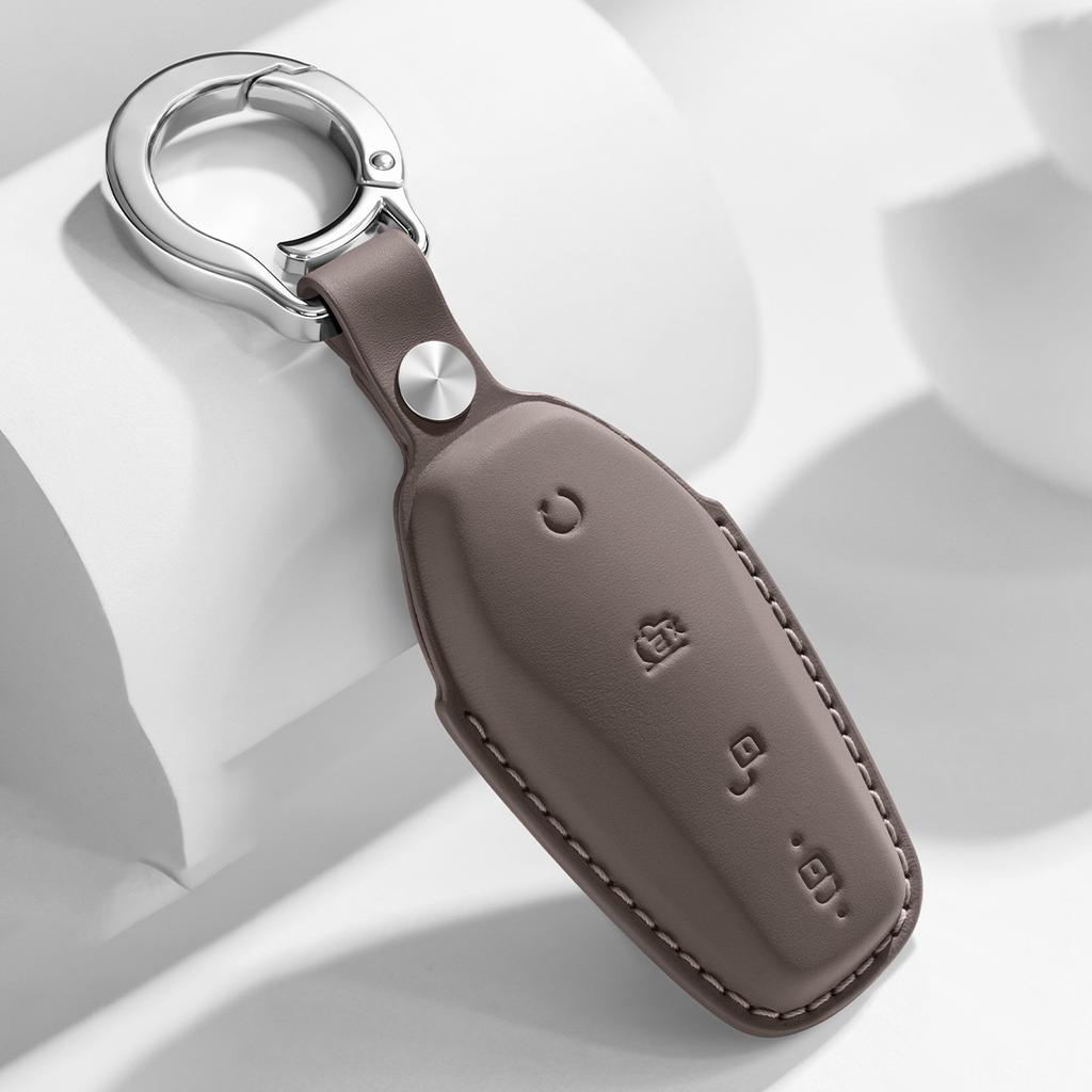 Leather Car Remote Key Cover Case Holder Shell Keyring Fob For  New Atto 3 2 8 Song Plus Pro Shark 6 Seal U Sealion 7 Seal 5