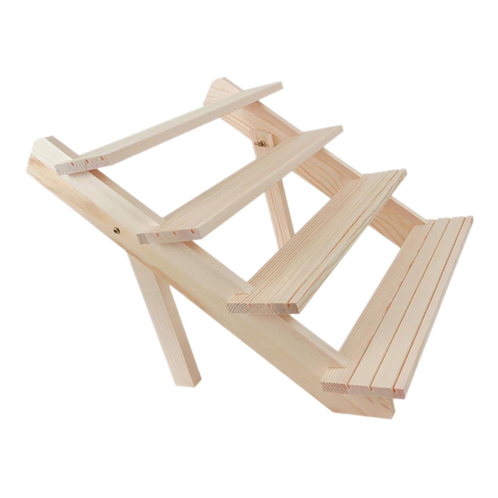 

Holder Jewelry 4 Tray Wood Organizer Earrings Tier Shelf Solid Rings Display