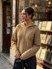 Hooded Twist Knitted Cardigan Zipper Rhombus Twisted Long-sleeved Knitted Jacket Korean Casual Autumn and Winter Women's Clothing