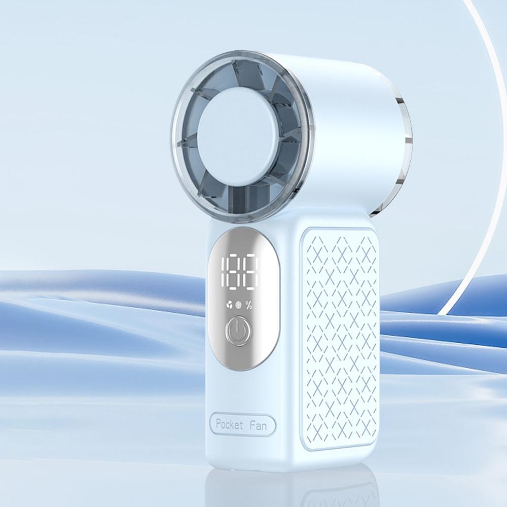 199 Speed Levels Mini Handheld Fan High Speed LED Display Pocket Fan Air Cooling USB Rechargeable Brushless Motor Cooling Fan
