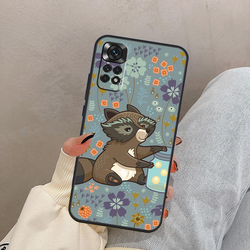 Funny little raccoon For Xiaomi Redmi Note 13 9 10 11 12 14 15 Pro Plus Case Cover For Redmi 14C 10C 12C 13C 15C