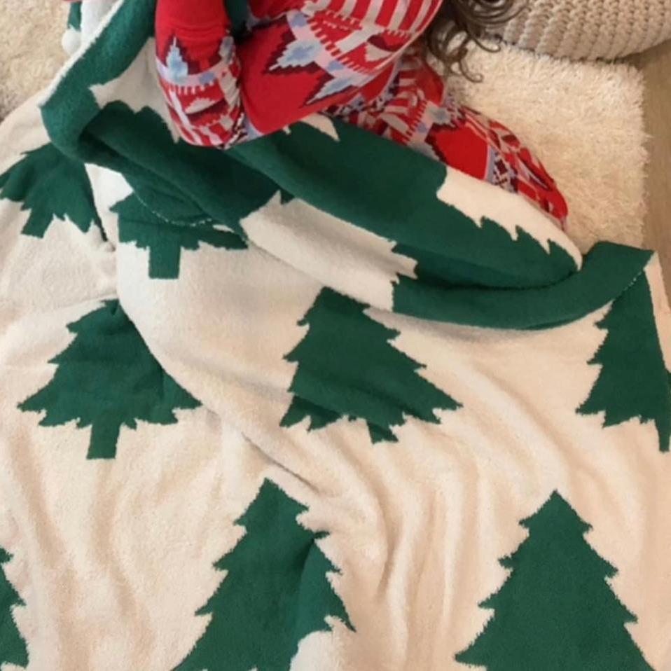 Custom Knit Half-Velvet Gingerbread Man Christmas Blanket - Non-Shedding Holiday Gift