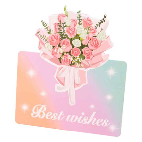 Mothers Day Flower Cards 10Pcs 3D Thank You Card, Floral Bouquet Greeting Best Wishes Note Card Appreciation Gifts for Anniversary, Mother's