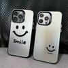 Cute Cartoon Smile Face Phone Case for IPhone 11 12 13 Mini Pro Max 14 15 Pro Max Plus Shockproof Matte Laser Back Cover Fundas