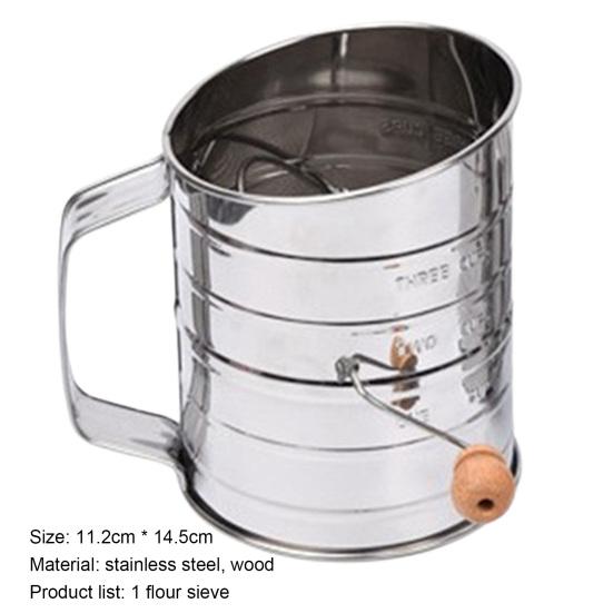 Flour Sieve Cup Polished Rust-proof Stainless Steel Versatile Flour Sieve Sifter for Daily Use
