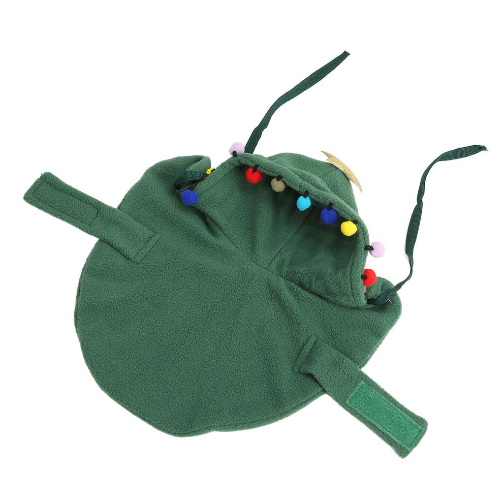 Cat Christmas Cape Warm Puppy Xmas Cloak with Star and Pompoms for Small Medium Pets