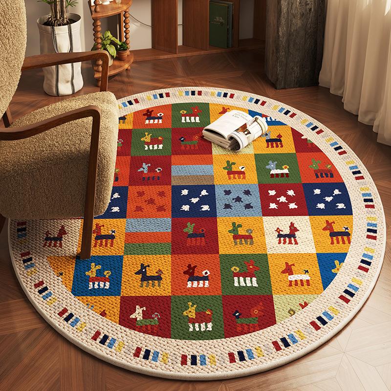 

Circular Carpet for Bedroom Children s Room Cloakroom Study, Swivel Chair Computer Chair Non Slip Floor Mat 60*60cm