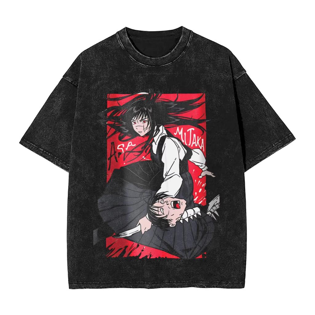 Anime Chainsaw Man Printed Tshirt Mens and Womens Washed Tshirt High Quality Vintage  Cotton Tee Harajuku YK Tops