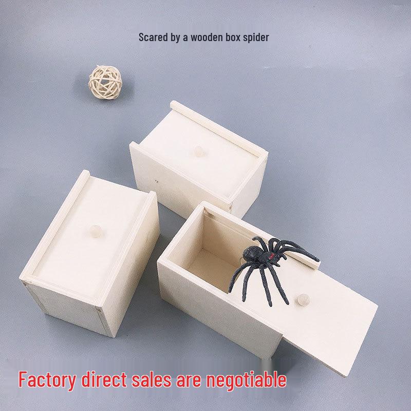 

Jump Scare Wooden Spider Prank Box Toy