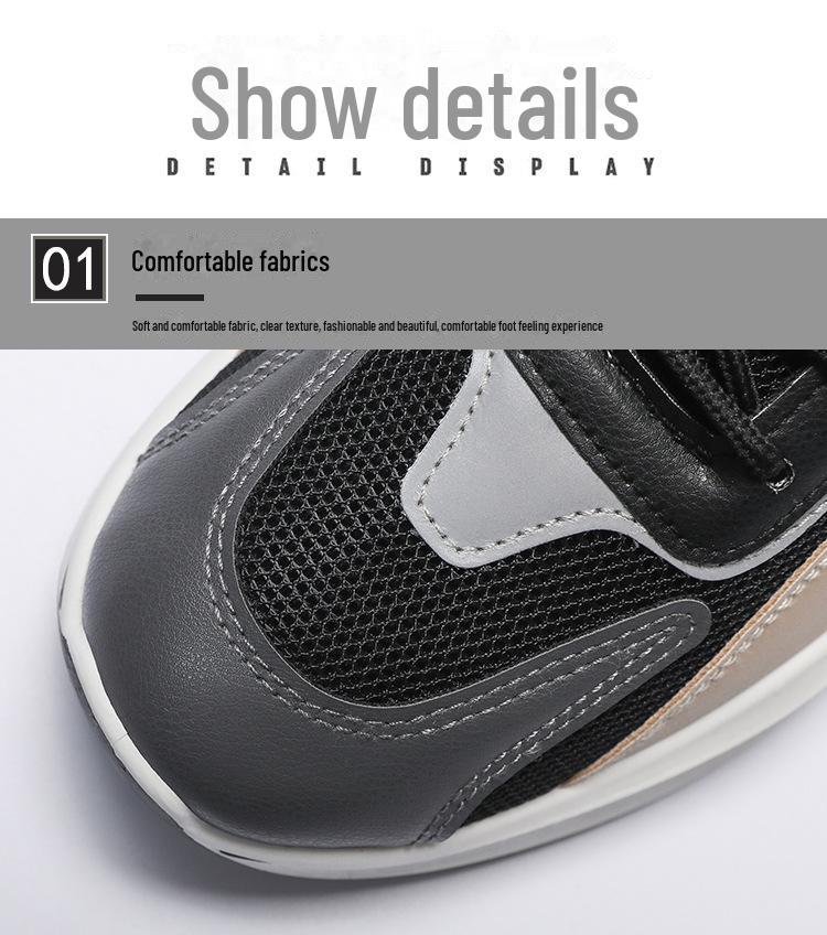 Forrest Gump Men's Breathable Mesh Sports Shoes - Trendy All-Match Thick-Soled Running and Casual Sneakers