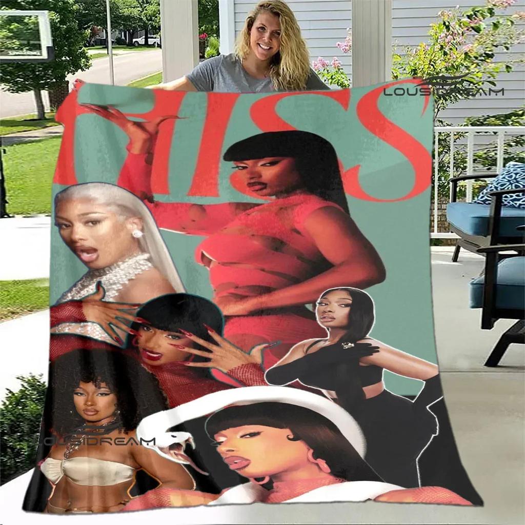 Rapper Megan Thee Stallion Printed Blankets Warm Flannel Blankets Soft and Comfortable Blanket Bed Linings Birthday Gift