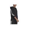 Adidas Striped Cuff Casual Pullover Hoodie Women Tops Black H67044