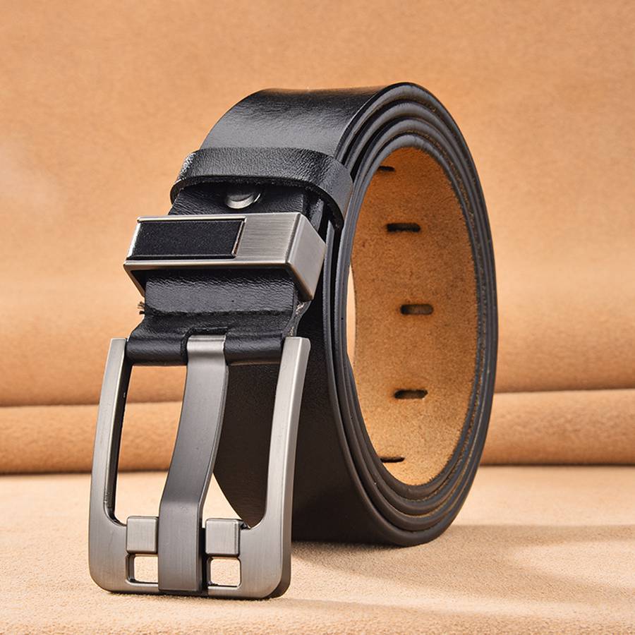 

Leather Male Waistband NEW Brand Strape Fashion Leather Belt for Men Pin Buckle Width:38mm Black\Coffee 125cm чорний