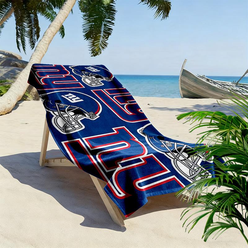 New York Giants Print Beach Towel, Large Soft Quick Dry Towel for Beach Camping Swimming