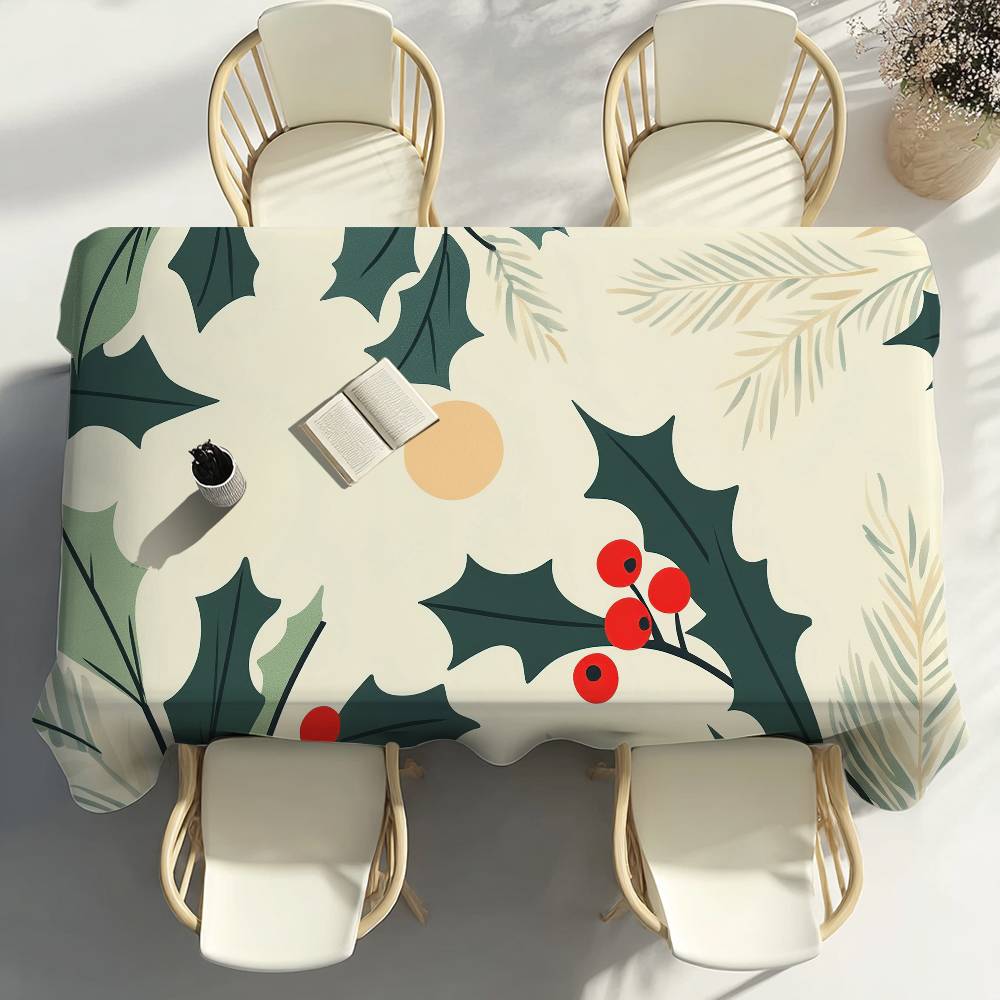 Christmas Pattern Design Table Cloth Party Decor Dining Room Home Kitchen Patios Waterproof Stain-Proof Table Cloth