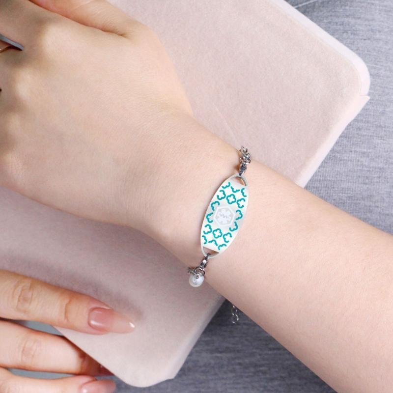 Verstellbares Medicals Alert ID-Armband mit gravierbarem Anhänger, Edelstahl, doppellagiges Armband, Handgelenkschmuck
