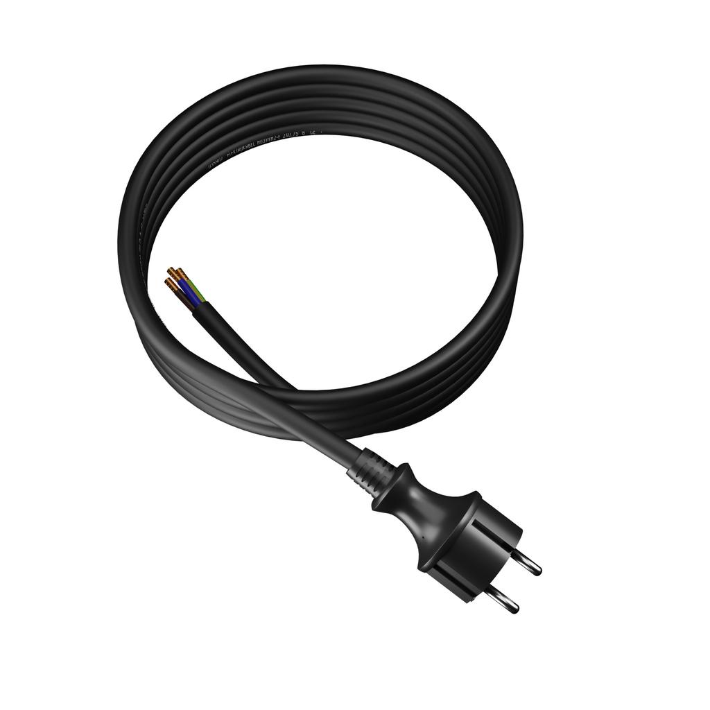 Przewód Przyłączeniowy Z Wtyczką Prostą 3M 3X2,5Mm2 Czarny Ip44 16A