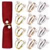 12/20Pcs Faux Ring Pearl Napkin Set Napkin Ring Buckles Metal Spring Napkin Holder
