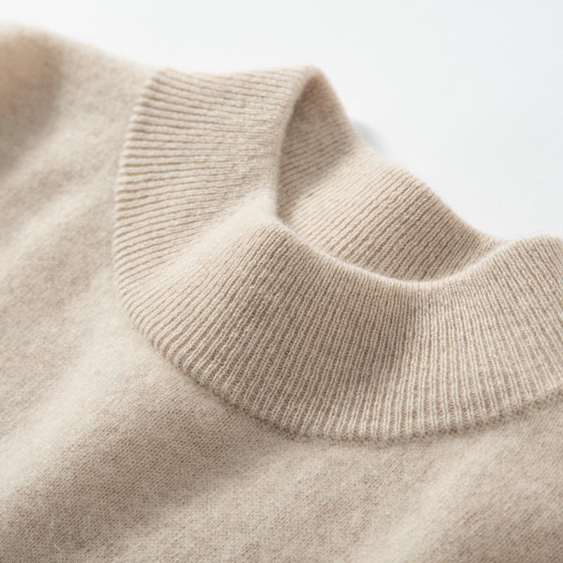 Men's Autumn-Winter Cashmere Half-High Neck Business Pullover Sweater