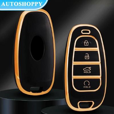 4 Buttons TPU Car Key Holder Case Cover For Hyundai Tucson Solaris Sonata Hybrid NEXO NX4 Santafe Dn8 2020 2021 2022 Accessories