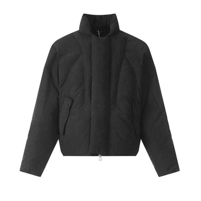 

Madwitch Retro Distressed Washed Brushed Cotton Jacket for Men and Women, Loose Thickened Warm Silhouette Armor Cotton Coat Black XL