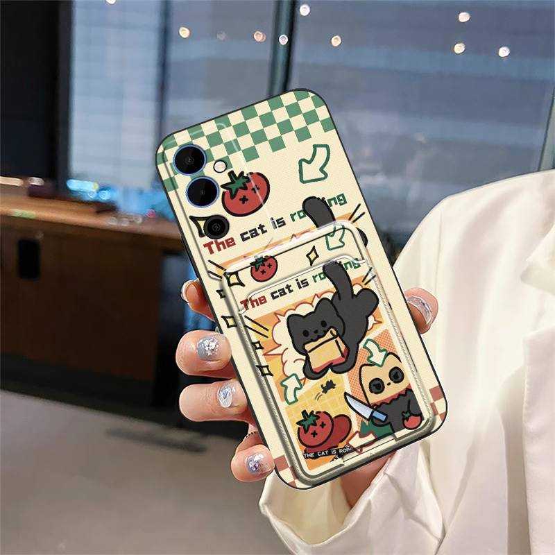 Modedesign Weiche Hülle Handyhülle Für Tecno Pova Neo2 Kartenfach Rückseite Kartenfach TPU schützend Langlebig Graffiti