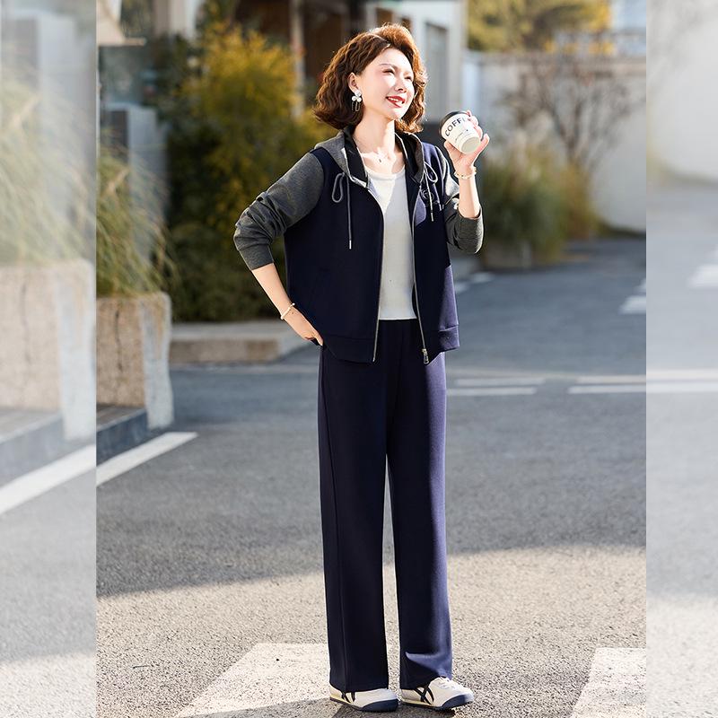 Spring/Autumn 2026 Women's Chic Hooded Sweatshirt Set - Fashionable High-End Style