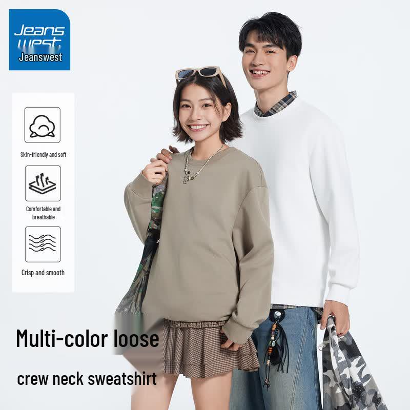 Jeanswest Men's Letter Print Crewneck Sweatshirt