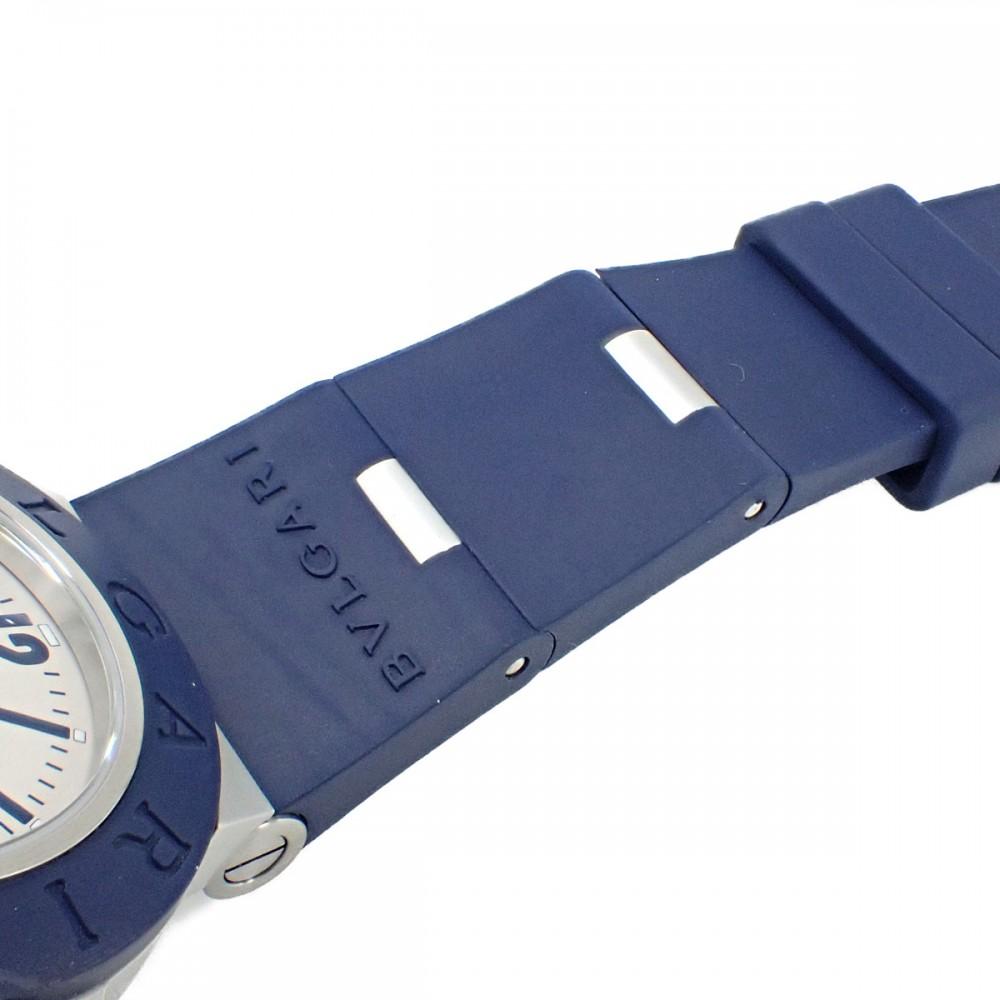 Bvlgari 103514 Uhren Gummi Herren weißes Zifferblatt