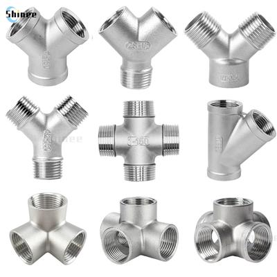 BSP Männlich + Weiblich Gewinde 3 4 5 Weg T YX Rohr Fitting 1/4 "3/8" 1/2 "3/4" 1 "2" gewinde SS304 Edelstahl Multifunktionale