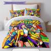 kpop hunter Pattern Bedding Quilt Set Quilt Cover Pillowcase Home Decoration Birthday Gift (1 * duvet cover + 2 * pillowcase, without core)