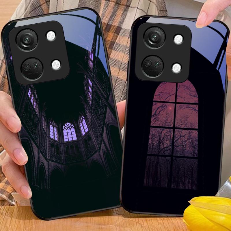 Das Dunkle Haus Für OnePlus Nord 3 5 6T 7 Pro 8 12 10T Reno8 Lite 5G 10R Nord N30 Hartschale Panzerglas Handyhülle Schwarz