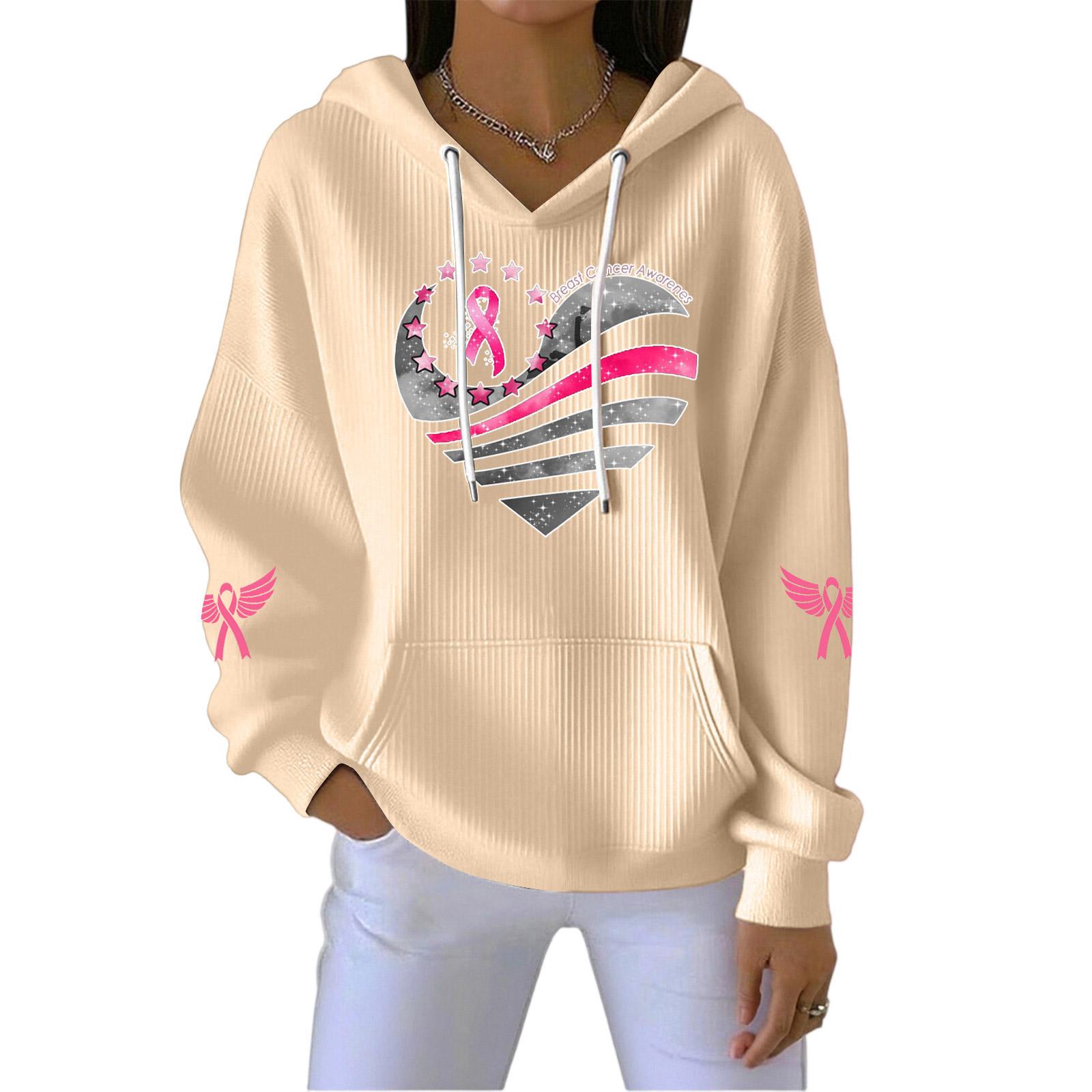 

Женская мода Повседневный пуловер с принтом ангела Спортивная толстовка с длинным рукавом XL бежевый