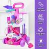 Kids Cleaning Set For Toddlers Pretend Play Housekeeping Cart Broom Dust Pan Mop Kids House Cleaning Tools Birthday Present