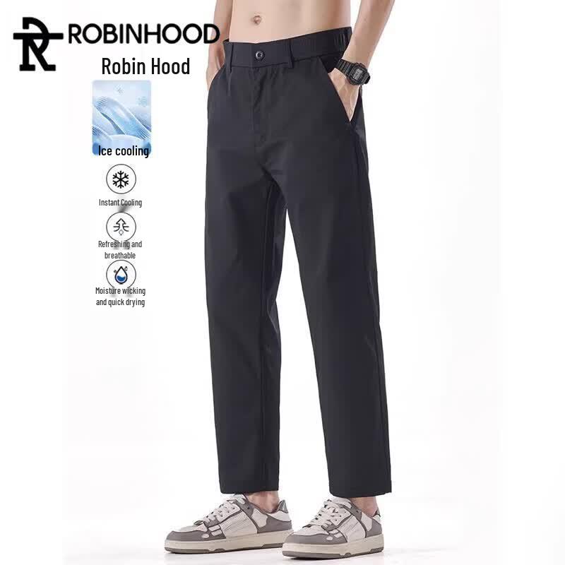 ROBINHOOD Men s Summer Lightweight Breathable Straight-Leg Casual Pants 33