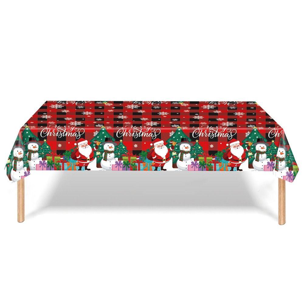 Plastic Christmas Tablecloth Bronzing Table Cover Natal Disposable Tablecloths  Home Decoration