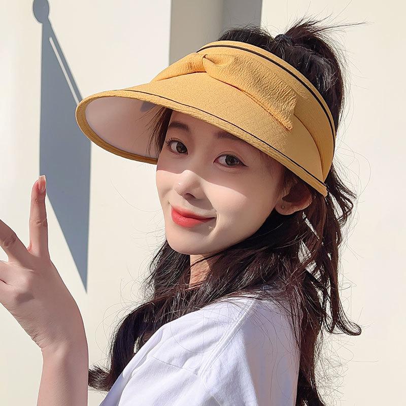 

Sunscreen empty top hat women s summer outdoor activities face cover topless ponytail sun hat cycling sun hat One size (55-60cm)