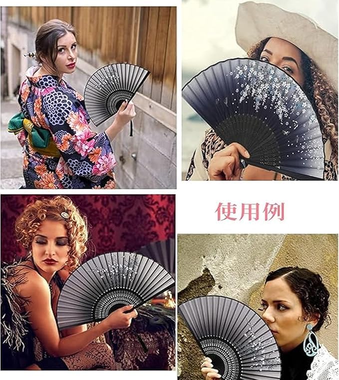 YINKE Silk Japanese Folding Fan for Men and Lightweight Bamboo Bamboo Craft Japanese Style Women Frame, Silk, Fan, , Gentleman's Accessory.
