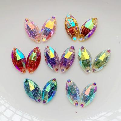 80 KS 7*15MM Lesklý Křišťálový Diamant Tvar Koňského Oka Šitý Svatba Šaty Taška Šaty Scrapbook DIY Šperky Doplňky