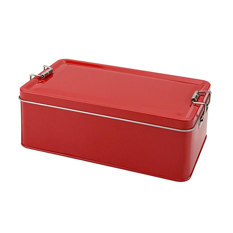 Old-Fashioned Rectangular Tinplate Box With Lid High Quality Metal Storage Box Cake Packaging Box Durable With Buckle Candy Box