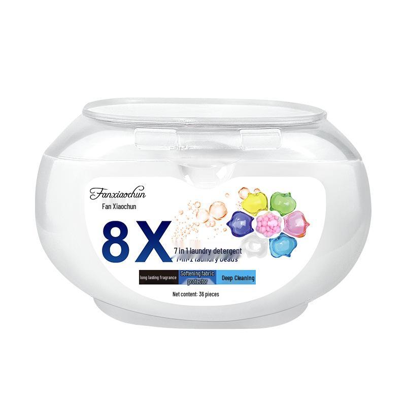 36-Pack Seven-in-One Laundry Pods: Softening, Long-Lasting Scent, Deep Cleaning, 10g Seven-Chamber Beads