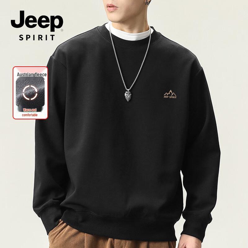 

JEEP SPIRIT Men s Heavyweight Fleece Pullover Sweatshirt M