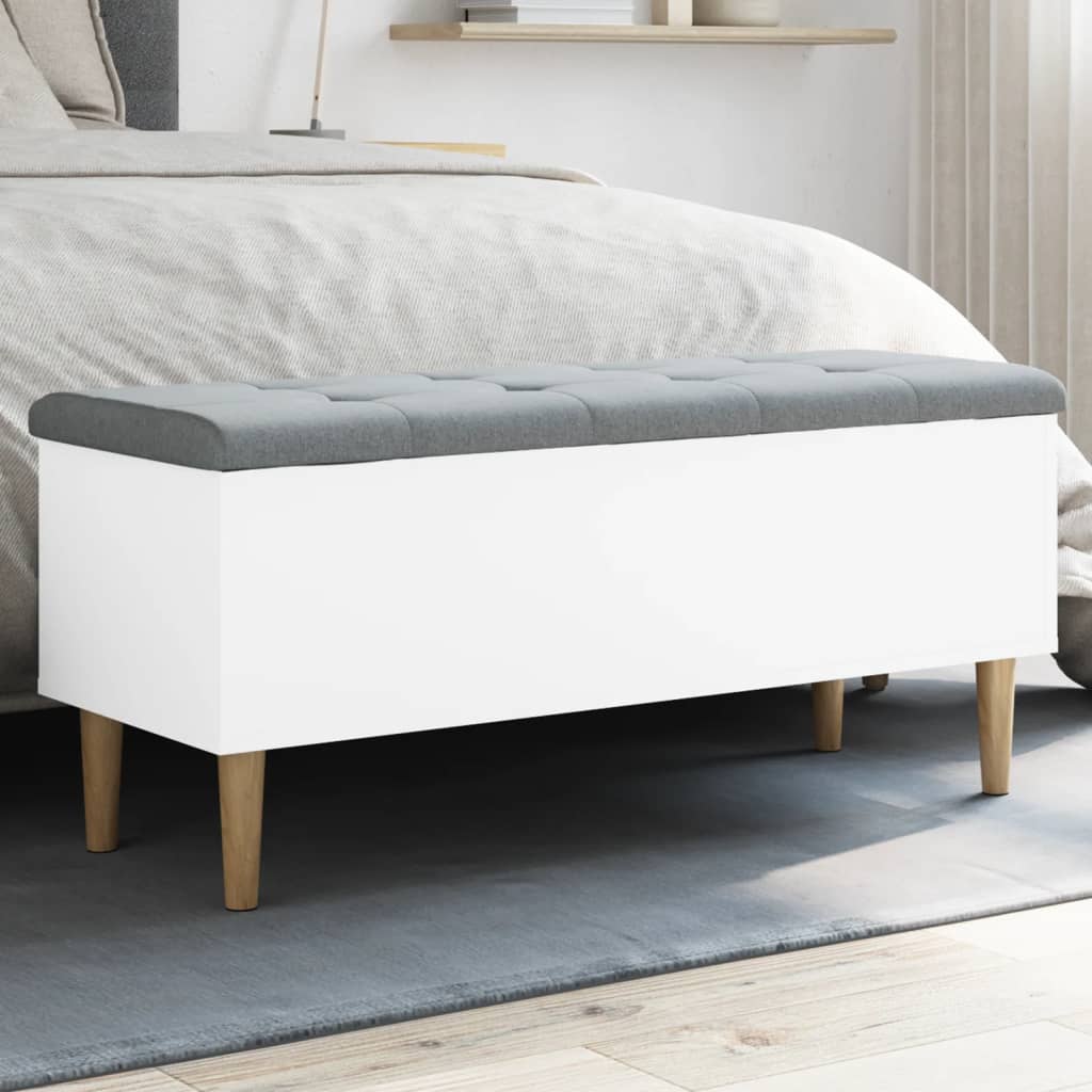 Storage Bench White 102x42x46 Cm Engineered Wood