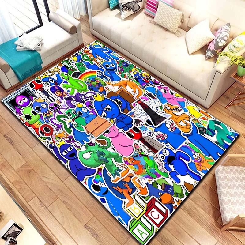 R Rainbows Friends Spielcharakter Druck Teppich rutschfest weich Boden Teppich Spielzimmer Schlafzimmer Geschenk Innen Wohnkultur