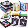 Baby Early Education Black And White Cloth Book Tear-resistant With Sound Paper Palm Cloth Book For Infants And Toddlers