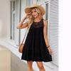 European-American Women's Lace Patchwork Halter A-Line Dress - Spring/Summer 2025 Collection