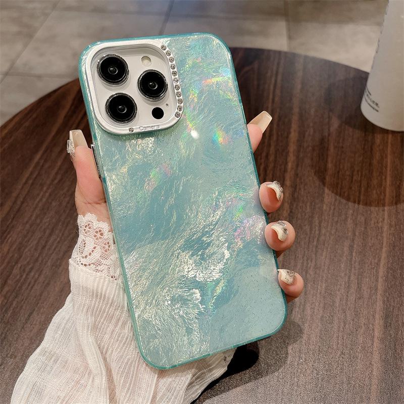 Μοτίβο Αλουμινόχαρτου Παγόβουνου για Κινητό Τηλέφωνο Apple 15 Διασημότητα Διαδικτύου Θήκη IPhone14 Φλας Διαμάντι Φακός 13Promax Σκληρή Θήκη Μόδα