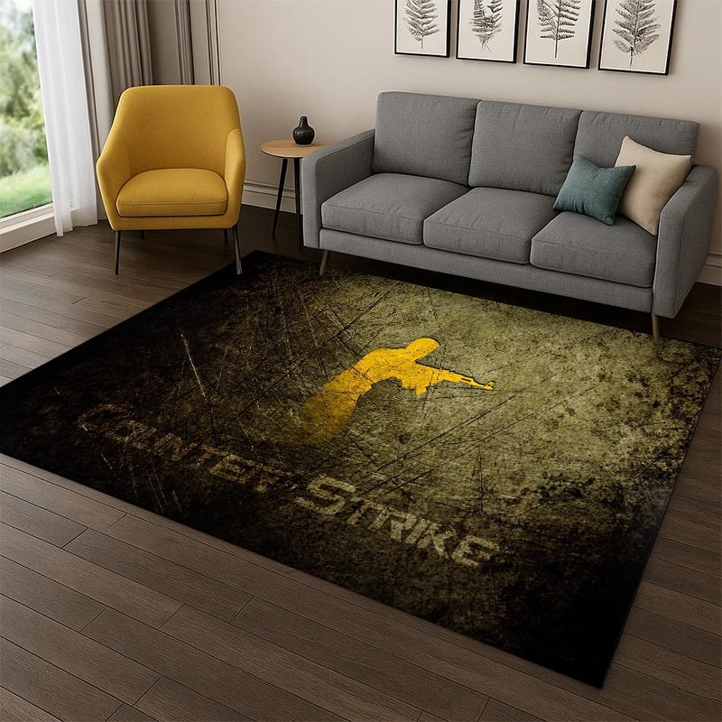 Counter Strike CS GO Game Gamer Carpet Rug for Bedroom Living Room Sofa Playroom Doormat Home Decor,Kid play Area Rug Non-slip