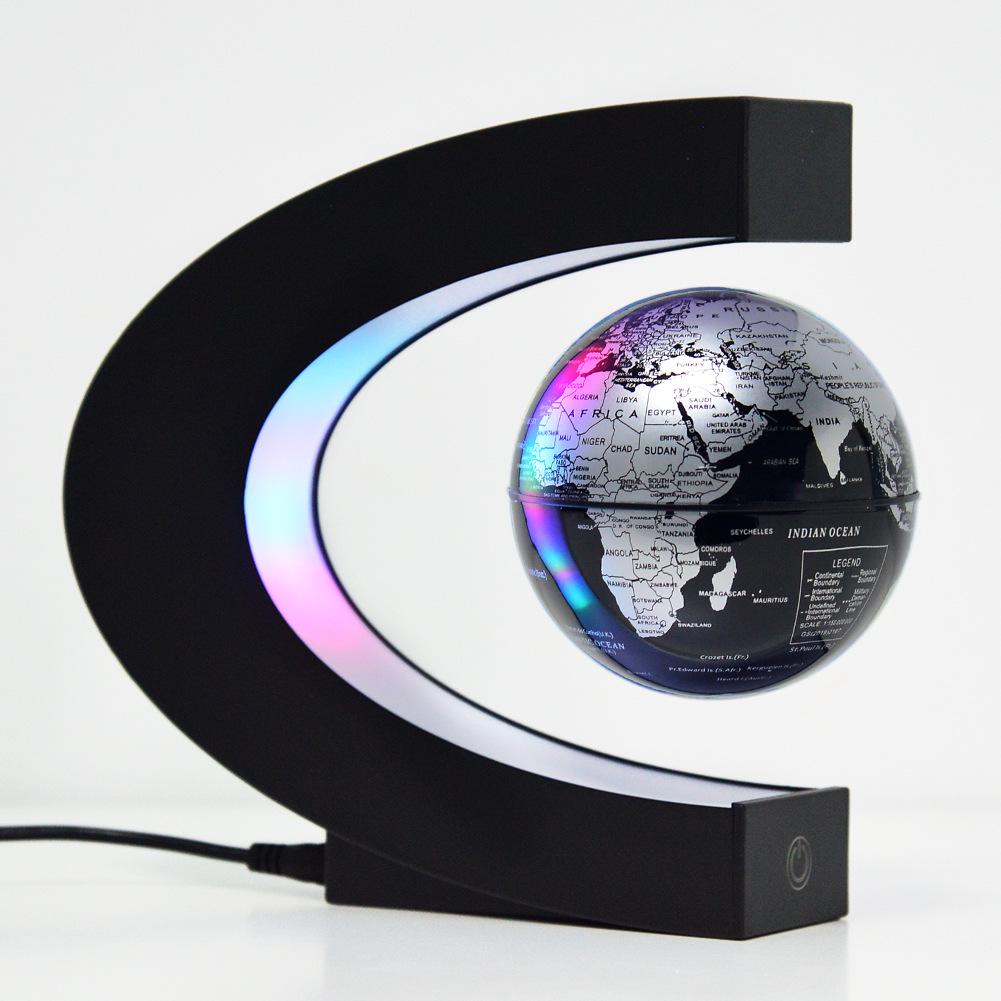 C-Shaped 3-Inch Magnetic Levitating Globe - Unique Valentine's Day Gift & Creative Home Decor Ornament