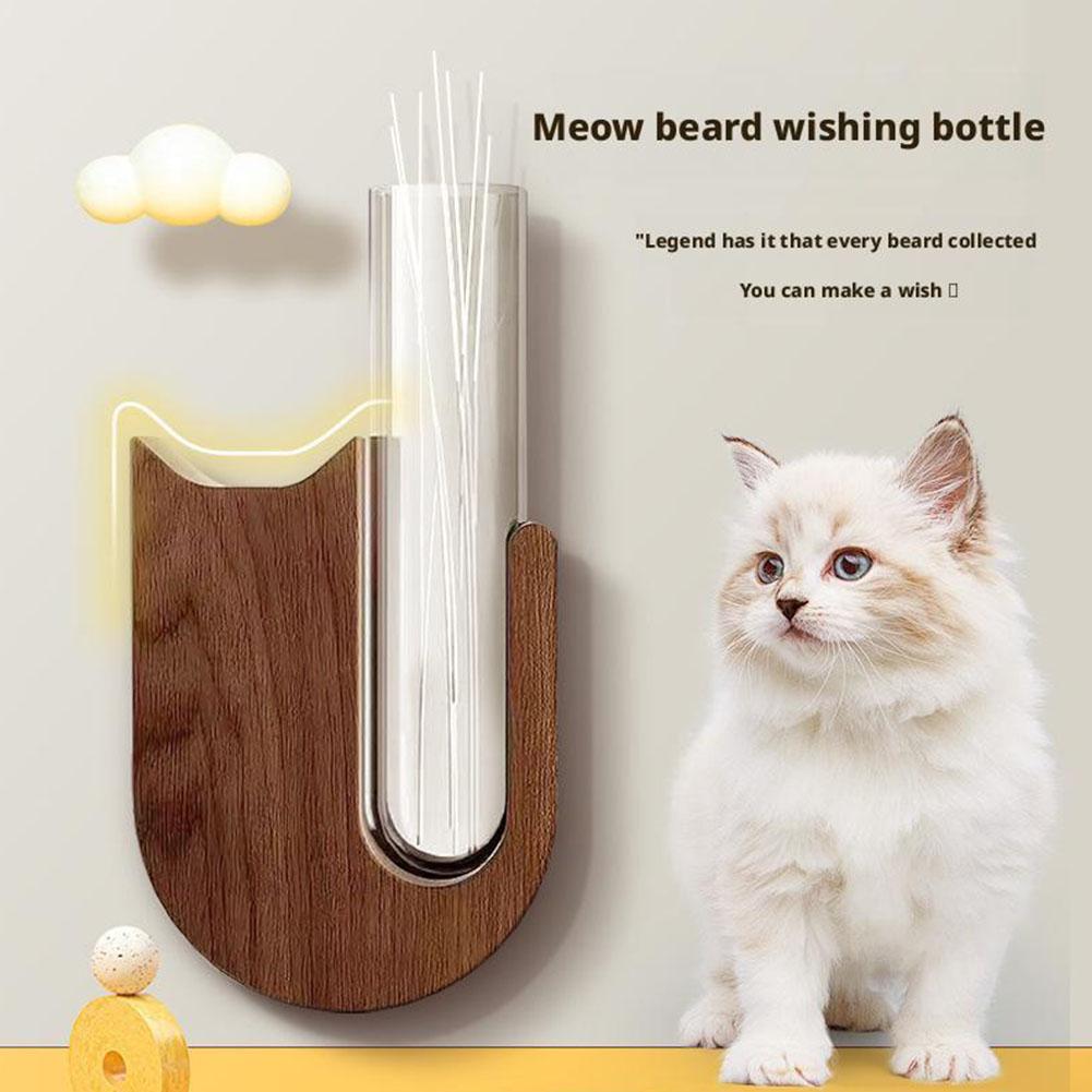 Cat Whisker Jar Mini Wooden Test Tube Vase For Whiskers Cat Whisker Collection Refrigerator Magnet Pet Hair Keepsake Bottles